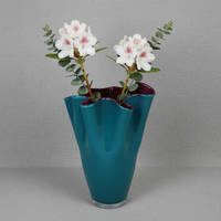 Vase glass wavy two-tone turquoise purple glass vase table vase 30 cm