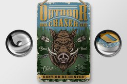 Tin sign outdoor 12x18cm hunting real chaser club decoration