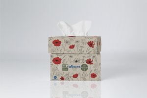 Handkerchiefs poppy flowers RECYCLING