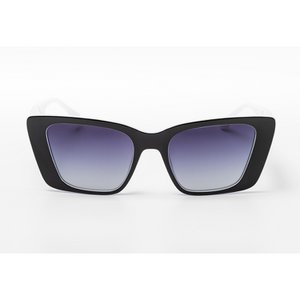 Schwarze Cat-Eye-Sonnenbrille mit Farbverlauf – weißes Rahmendetail | UV400 | Boutique-Brillen