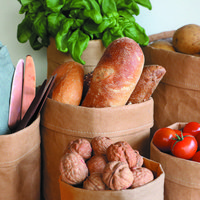 SIZO Waschbare Papiertüte Natur mit wasserdichter, biologisch abbaubarer Einlage