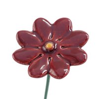 Madeliefje bloem keramiek mini rood 2,5 cm