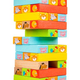 Jeu de tour de blocs en bois