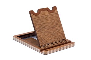 Krea-Wood handmade wooden tablet stand made by oak wood, brown colour