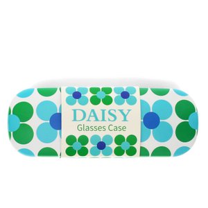 Glasses case & cleaning cloth - Blue and green Daisy