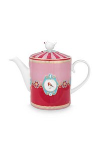 Teapot Love Birds Medallion Red-Pink 1.3ltr