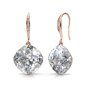 Boucles d'oreilles Tiffy Hook - Or RosÃ© et Cristal