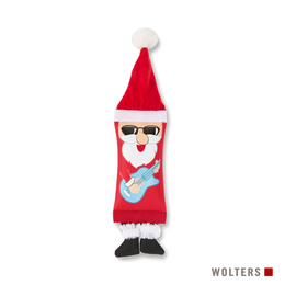  Funny Christmas-themed pet toy in red, blue, brown, and white colors. Features a Santa Claus design with sunglasses. Suitable for dogs and cats.
