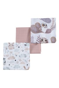 Muslin diapers owl 3 pcs