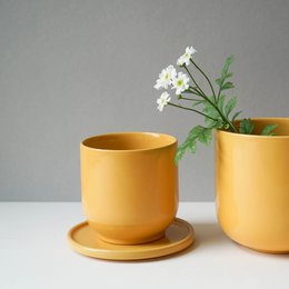 Hollyhock mug - late summer yellow - 200 ml