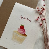 Greeting card - strawberry cupcake