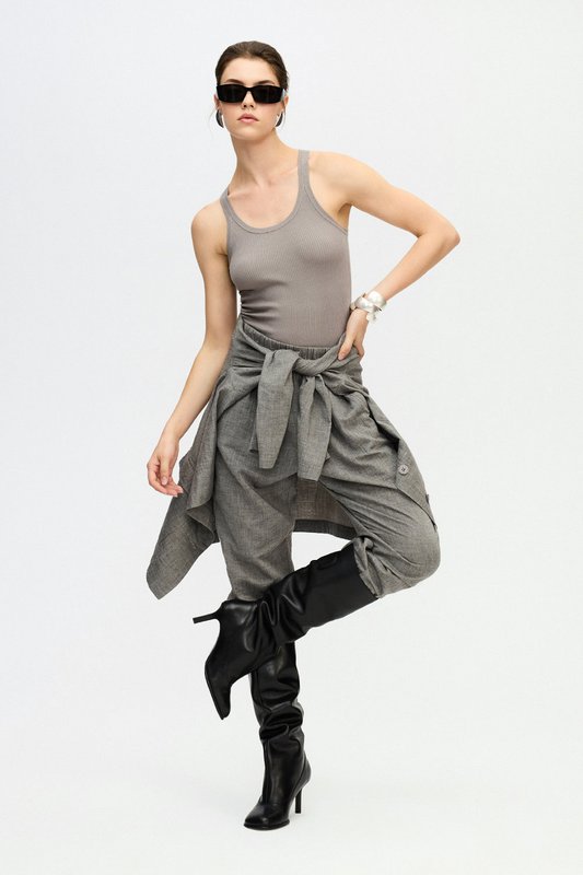 IKIKIZ Grey Cotton Oversized Jacket