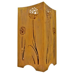 Vuurkorf met paardebloemen | Vuurkorf van metaalpatina voor tuin en terras