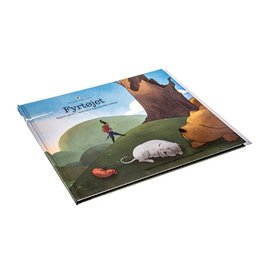 A children's book titled "The Tinderbox" by Hans Christian Andersen, featuring a cover illustration with a person walking through a landscape with mountains and a dog.