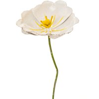 ZIMBA-ARTS METAL WHITE POPPY FLOWER ON STICK