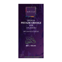 Biologische premium pistache-sinaasappelchocolade
