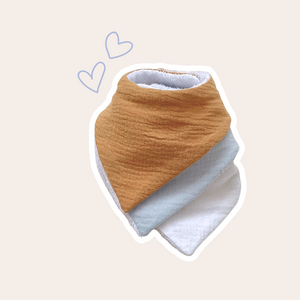 Packung mit 3 Mini-Bandana-Lätzchen aus normalem Kameleis aus Bio-Baumwolle, blau-weiß