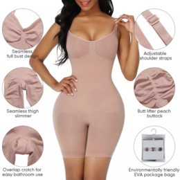 Sculpting Bodysuit Shapewear - Mid Thigh - Nude