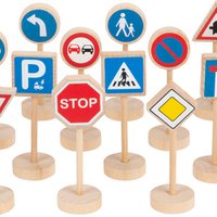 Traffic Signs Set | Parking garages and vehicles | Wood