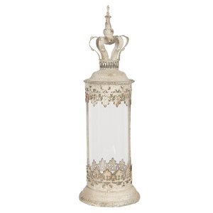 Lantaarn Ø 17x55 cm Beige IJzer Kaarsenhouder