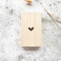 Hartje -  aankondigingskistje - houten kistje