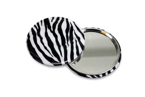 Pocket Mirror Small, Ø 60 mm Skin, Zebra