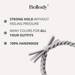 Hårbånd Grå - Bellody®(4 stk.) - Stilfulde flettede hårbånd