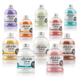 Pack of 10 Camargue bath salts, a pack full of colors and scents