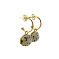 Earrings Dalmatian Jasper - Gold