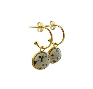 Earrings Dalmatian Jasper - Gold
