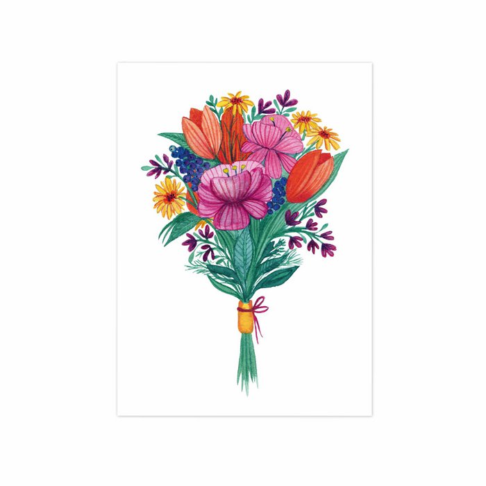 Carte A6 Amour fleurs