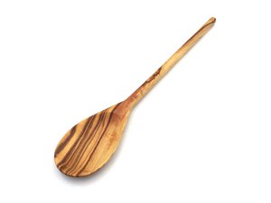 Cooking spoon oval round handle 36 cm made of olive wood
