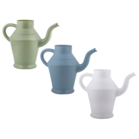 Vintage plastic watering can - ↑ 22cm - White - Blue - Green