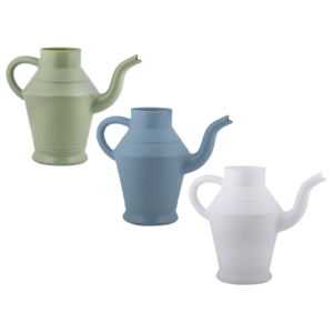 Vintage kunststof gieter - ↑ 22cm - Wit - Blauw - Groen