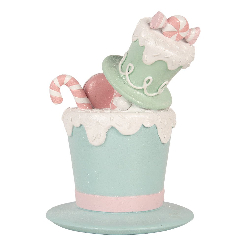 Decoratie Beeld Hoed 17x16x22 cm Groen Kunststof
