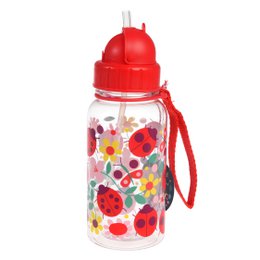 Kinderwasserflasche mit Strohhalm 500 ml – Marienkäfer