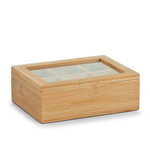 Tea bag box, bamboo/acrylic