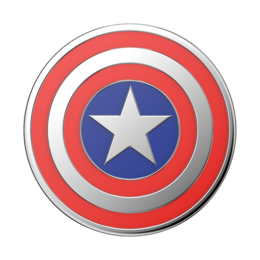  Circular red, white, and blue phone holder with a star design, resembling Captain America's shield.