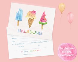 Ice Cream Birthday Party Invitation Cards for Girls and Boys, Ice Cream Invitation Cards for Kids to Fill Out with Envelopes for Ice Cream Birthday Party