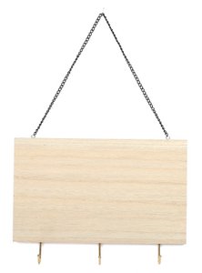 HOUTEN SLEUTELSHOUDER MET 3 HAKEN 250x180x5mm