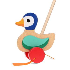 Hölzerne schiebende, flatternde Ente