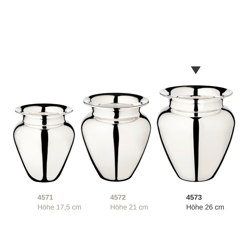 EDZARD Vase Antonia, kraftig sølvbelagt, højde 26 cm, diameter 23 cm, åbningsdiameter 15 cm