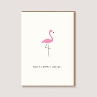 Folding card with envelope - "Flamingo - You're simply lovely!"