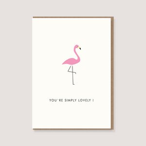 Folding card with envelope - "Flamingo - You're simply lovely!"