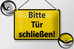 Tin sign warning sign 18x12cm Please close door decoration