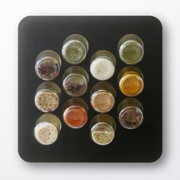Spice rack black · with 12 glasses · birch plywood · HPL front black