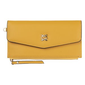 Wallet 20x10 cm yellow artificial leather