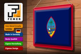 Tin Sign Flag of Guam 40x30cm Flag of Guam