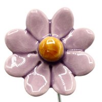 Madeliefje bloem keramiek klein lila 3,5 cm