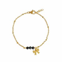 Bracelet Tourmaline & Bow - Gold